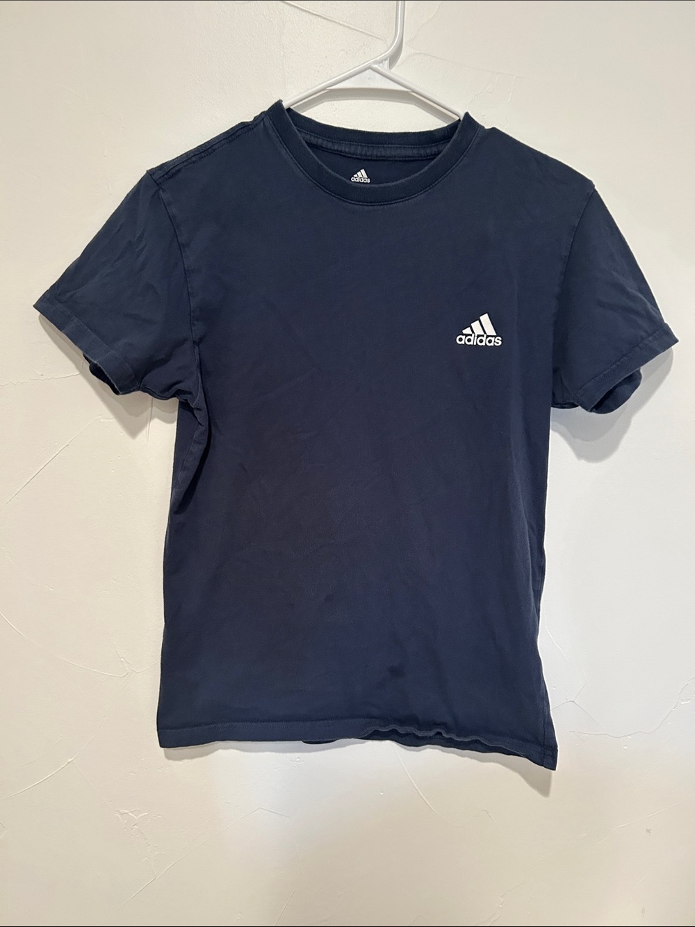adidas Men's Dark Blue Crewneck Logo Tee